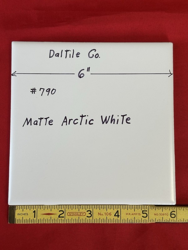1 pc. Daltile #790: Matte Arctic White Ceramic Tile 6" X 6" New Stock gallery