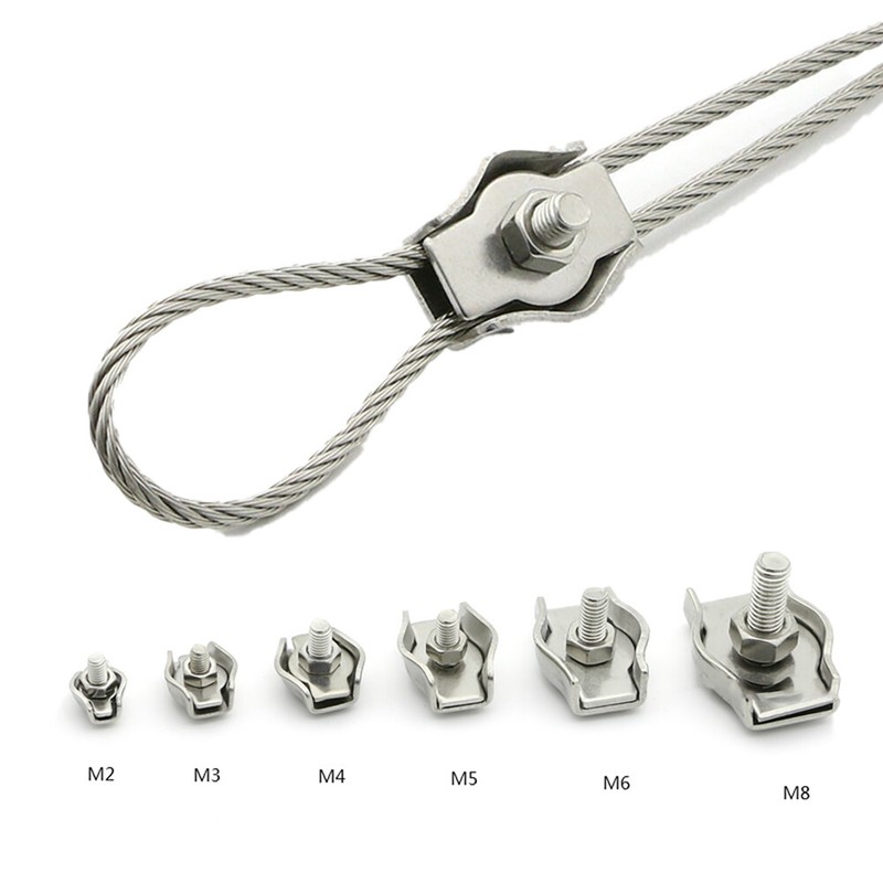 Wire Rope Clamp Thimble Simplex Duplex 2mm 3mm 4mm 5-32mm 316 A4 Stainless Steel gallery
