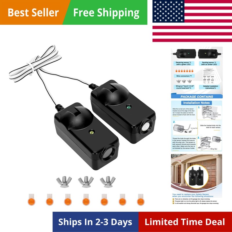 Safety Sensor Kit, Replacement for Craftsman/Chamberlain/Liftmaster Garage Do…