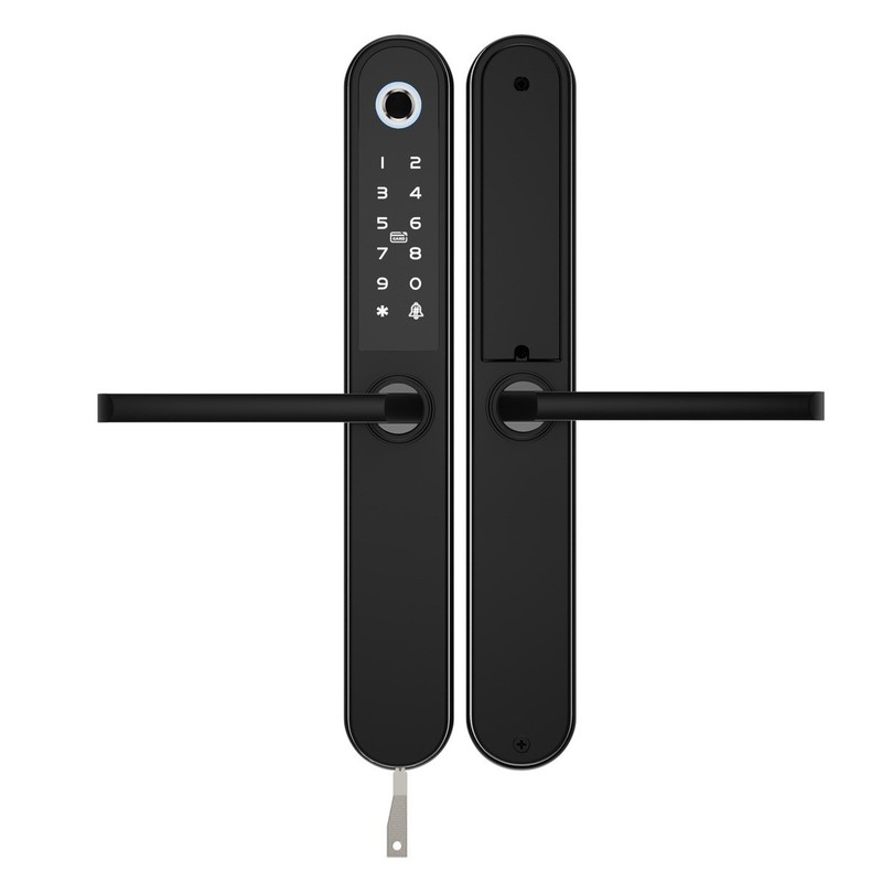 Blusafe Apollo Keyless Door Handle Lock Fingerprint Keypad Card Remote – Black