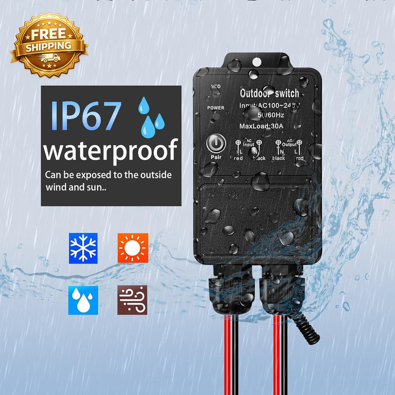 12V Remote Control Switch IP67 Waterproof DC8-80V 30A Relay Wireless Switch gallery