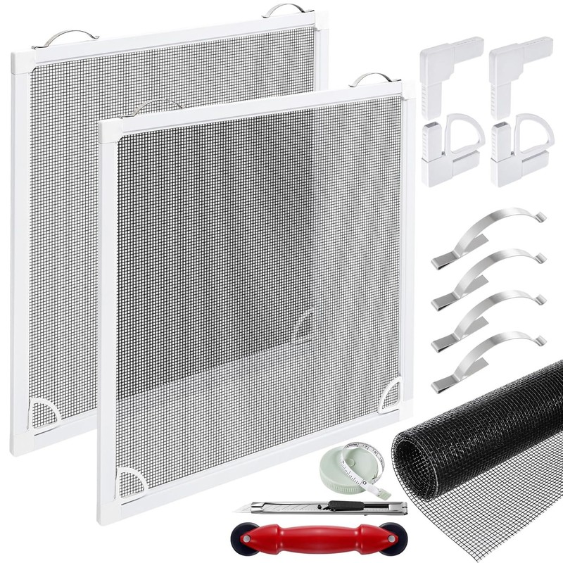 Fiberglass Window Screen Frame Kit 48in x 60in Replacement Mesh Screen Door Kit
