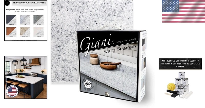 Granite Countertop Paint Kit 2.0 - White Diamond 100% Acrylic gallery