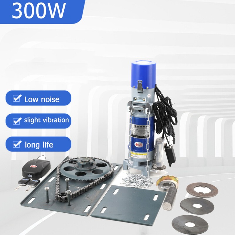 300W 600KG AC Rolling Door Motor Electric Garage Door Shutter w/ 2 Control 110V