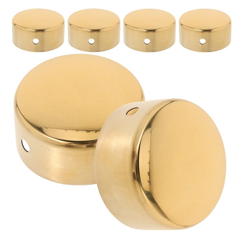 6 Pcs Hand Rail End Cover Stainless Steel Handrail Caps for Curtain Rods gallery