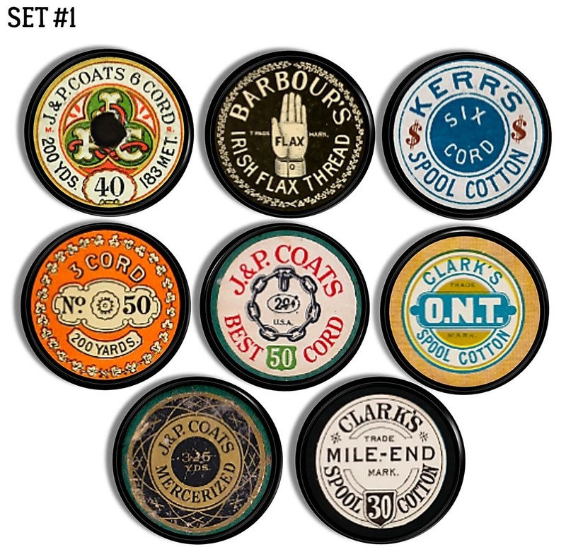 Old Time Thread Spool Cabinet Drawer Pulls Seamstress Sewing Notion Knob Handle