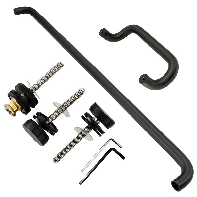 Solid Aluminum Round Combination Door Push Bar and Pull Handle Set - 10" x 33" gallery