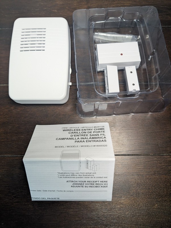 UTILITECH WIRELESS DOORBELL KITcwith Sensor White Finish #6291126 Open Box gallery