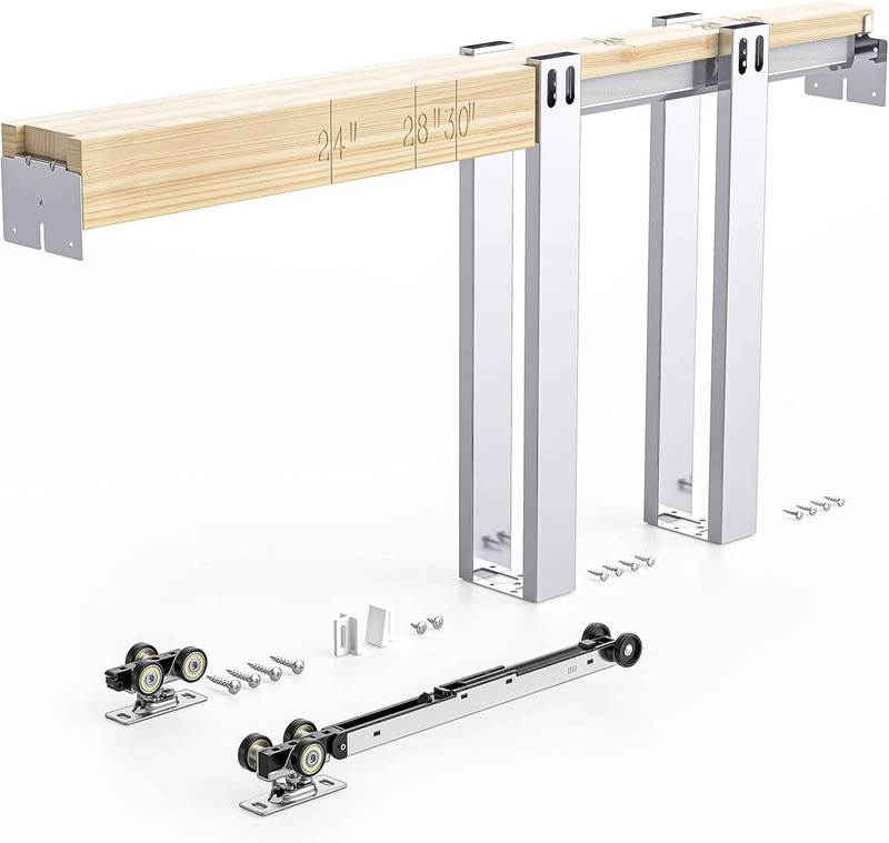 Pocket Door Frame Kit with Soft Close for 24″-32″ Doors, Easy Install