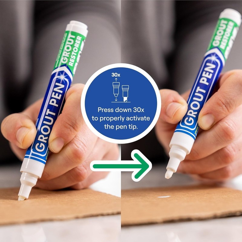Non-Toxic Waterproof Grout Pen - Refresh Grout with Easy 5mm Tip Application gallery