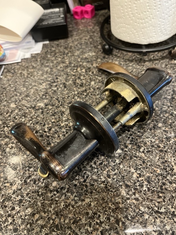 Bronze door lever set - As Is - For Parts only gallery