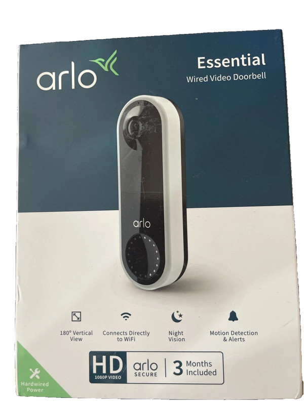 Arlo Essential Series Wired Video Doorbell AVD1001-100 – NEW !!!