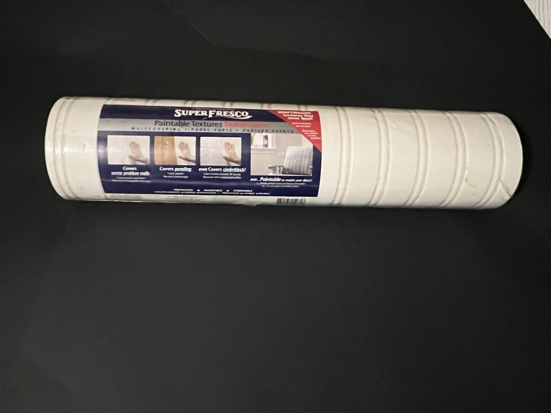 SUPER FRESCO Paintable Beadboard Wallcovering Prepasted Approx. 56 sq ft-NEW