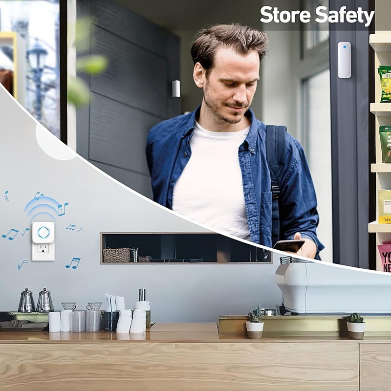 Customizable Door Entry Alarm - 58 Chimes, 5 Volume Levels, 4 Sensors Included gallery