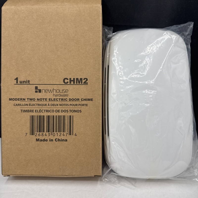 Newhouse CHM2 Door Chime Modern Two Note Electric Doorbell Chime White