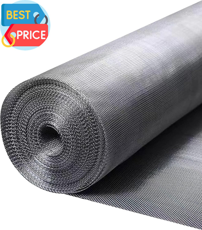 304 Stainless Steel Mesh Window Screen Roll 47" X 200" with Stab Resistant Glove