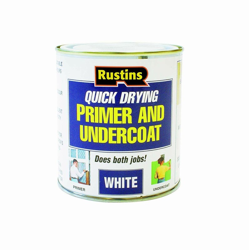 Rustins White Primer & Undercoat 250ml — Quick Dry Paint Base for Wood & MDF