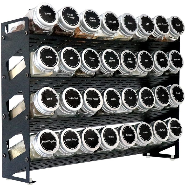 Ardier 4-Tier Countertop Spice Rack Organizer Kitchen Cabinet Pantry Wall Mount