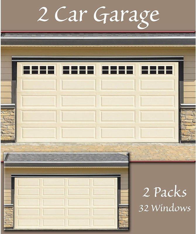 Garage Window Accents Magnetic Decorative Panels Black Steel Door Upgrade Fau... gallery