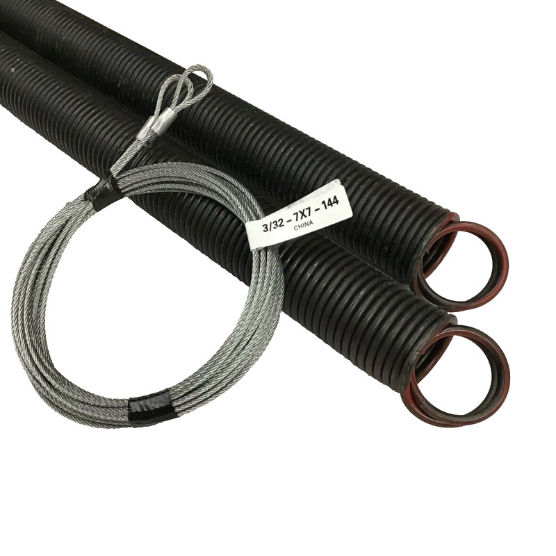 Red Extension Springs 25 42 150lbs & Cable Double Loop 7″ Garage Door Overhead