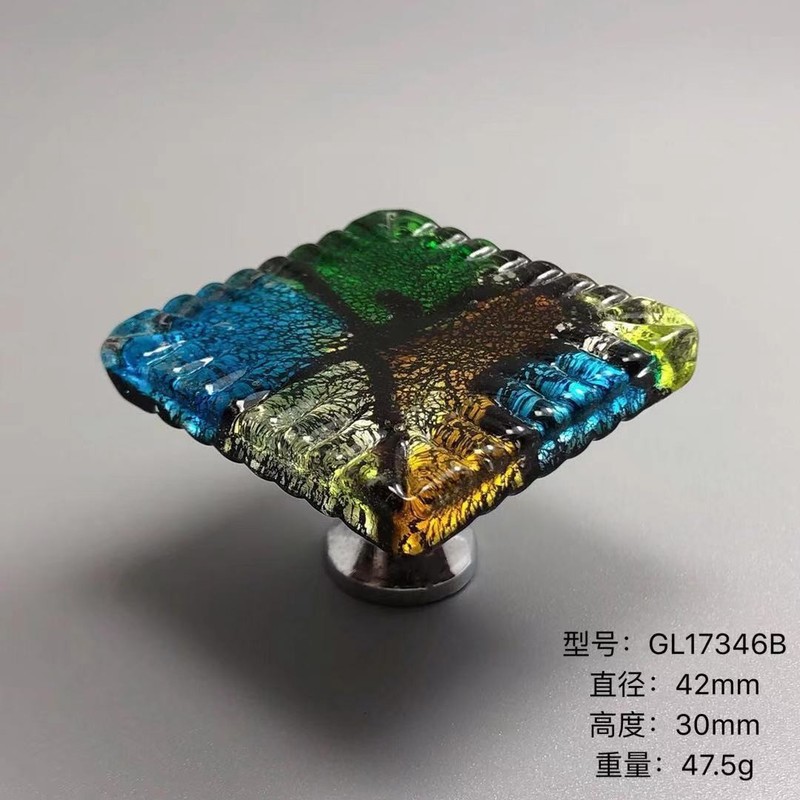 Patterned Glass Glaze Ethnic Style Door Handles Cabinet Knobs Drawer Pulls gallery