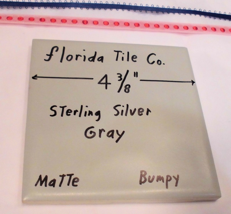 1 pc. Matte Gray: Bumpy Ceramic Tile 4-3/8"; by Florida Co. : Big Thumb Prints