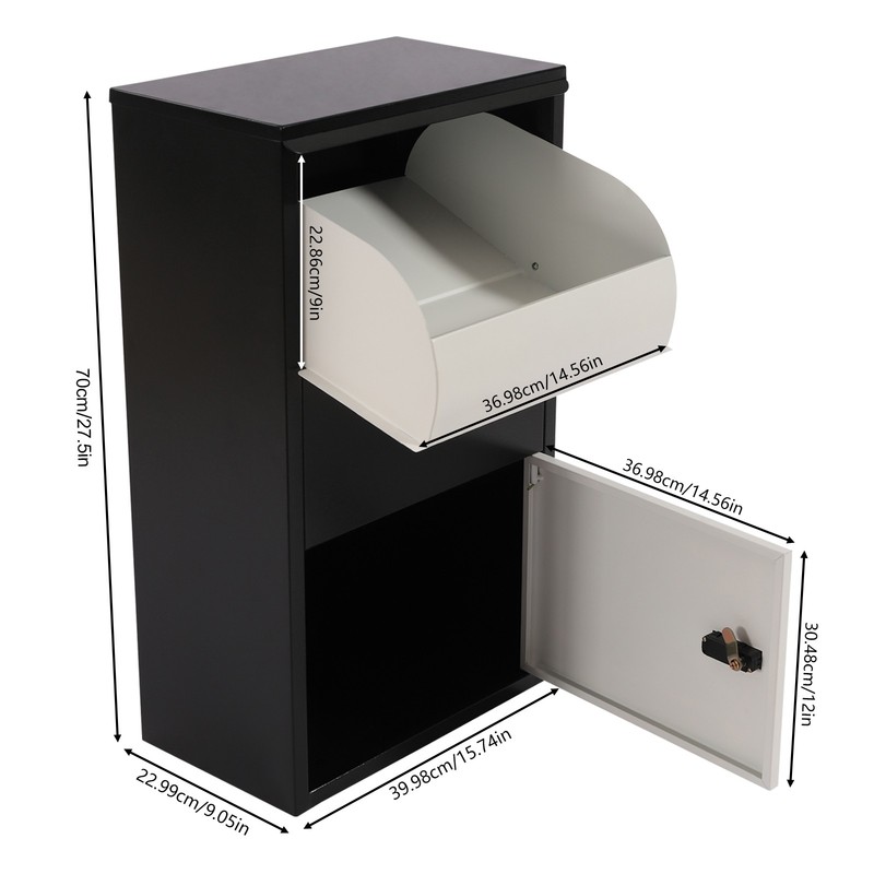 Package Delivery Box Mail Parcel Drop Mailbox Home Container Outdoor Porch+Lock gallery