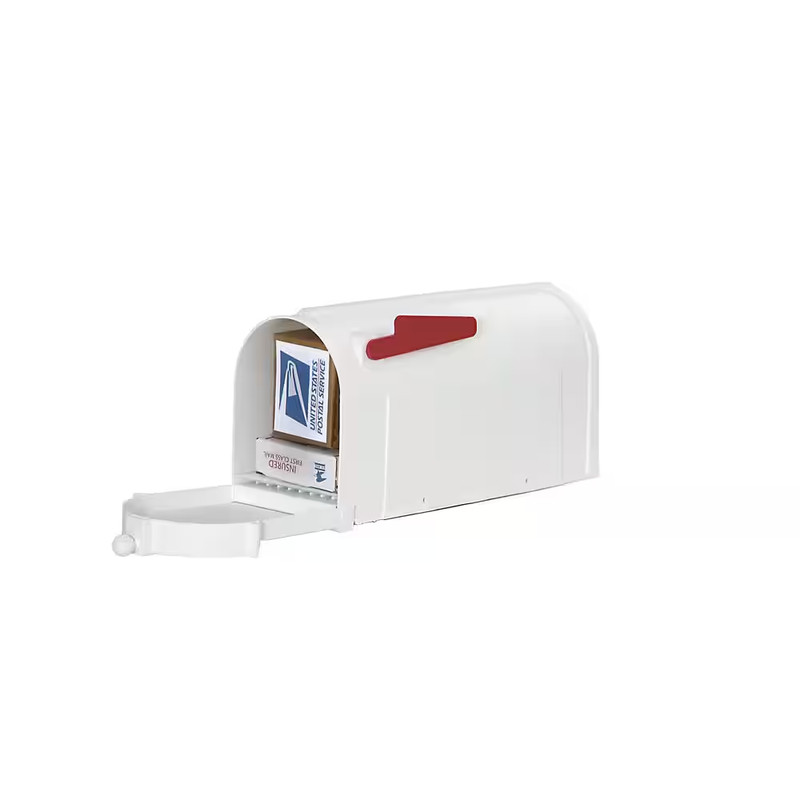 Mailbox Large Plastic Post Mount USPS Approved Outdoor Mailbox Rustproof Durable gallery