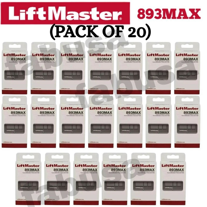 20 Pack 893MAX LiftMaster 3 Button Remote Control Garage Door Opener