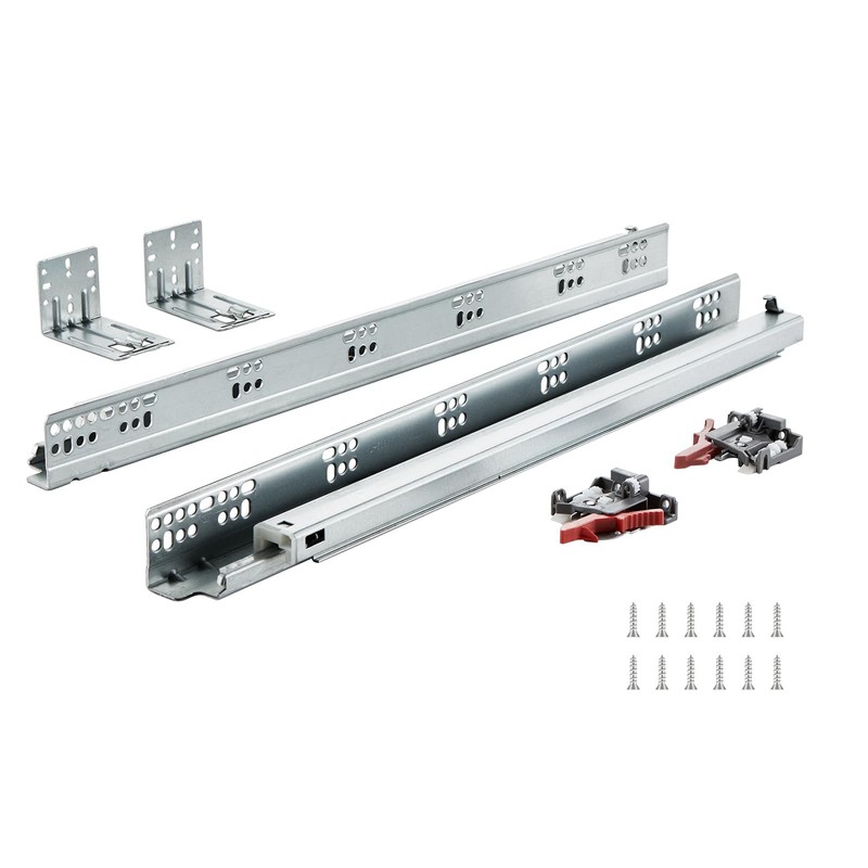 21 Inch Silver Drawer Slide 100Lbs Capacity Soft Close Full Extension Slides