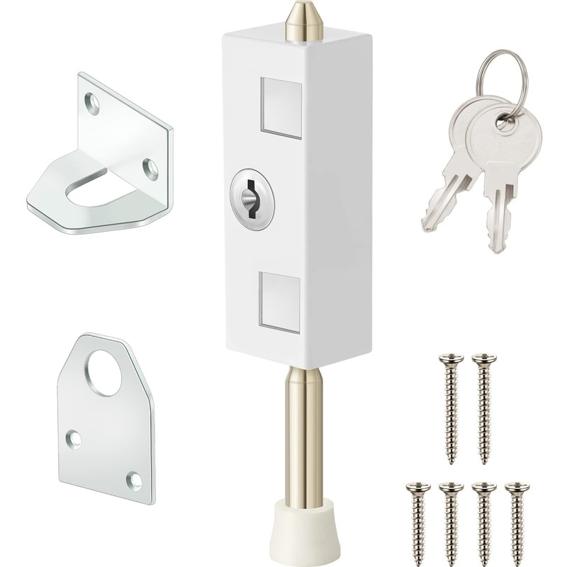Sliding Door Lock Rectangle Patio Door Lock Keyed for Glass Hinged Security Bar