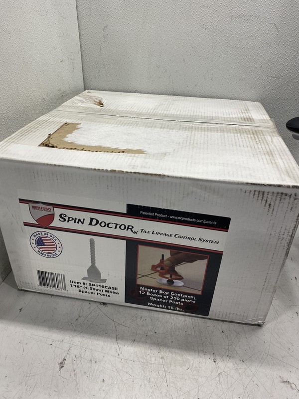 Russo Spin Doctor Tile Lippage Leveling System 1/16″ 3000pc Bulk Box SD116CASE