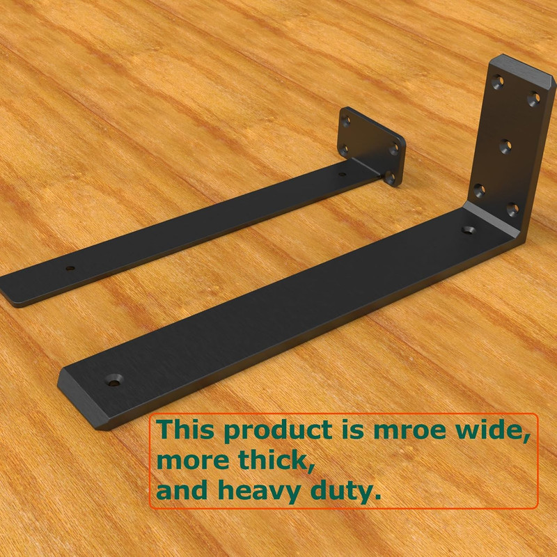 2 Pack 14Inch Countertop Support Brackets,Black Shelf Brackets,Heavy Duty gallery