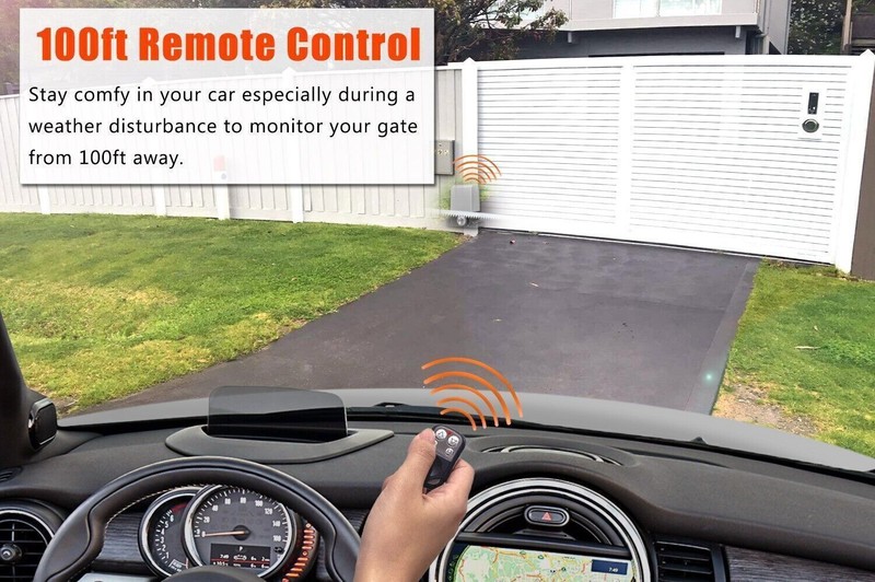 Automatic Sliding Gate Opener Rack Driven with 2 Remotes & Complete Kit 3968lbs gallery