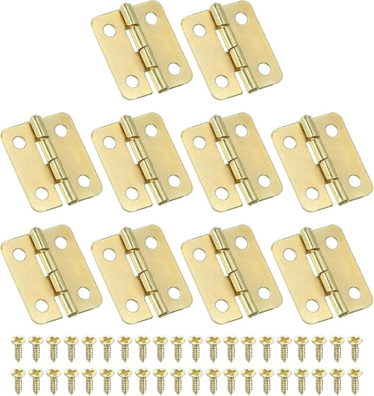 PATIKIL Small Butt Hinges 3/4 Inch, 10 Pack Mini Jewelry Box Hinge with Screw