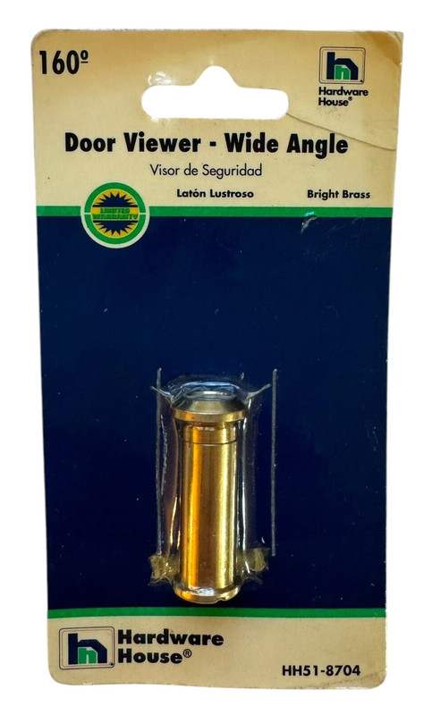 Wide Angle Peephole Door Viewer – 160 Degree – Bright Brass HH51-8704