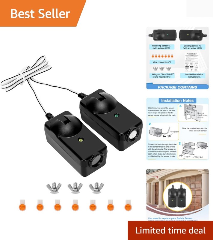 Safety Sensor Kit, Replacement for Craftsman/Chamberlain/Liftmaster Garage Do…