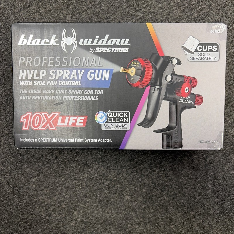 BLACK WIDOW Professional HVLP Spray Gun with Side Fan Control #56152