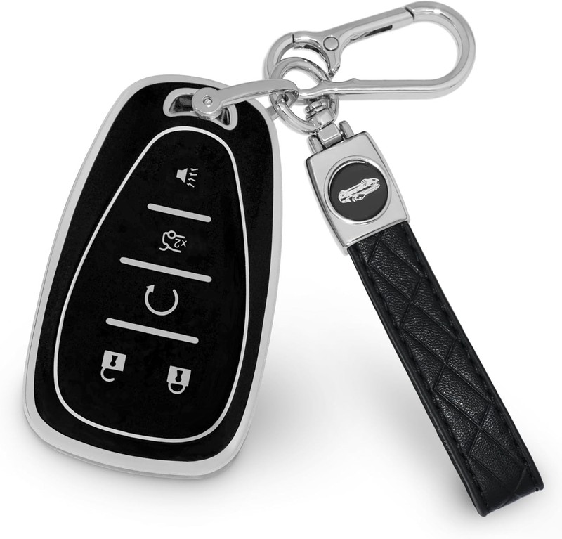 Key Fob Cover, TPU Car Key Case Suitable for Malibu Blazer Equino Color: Black