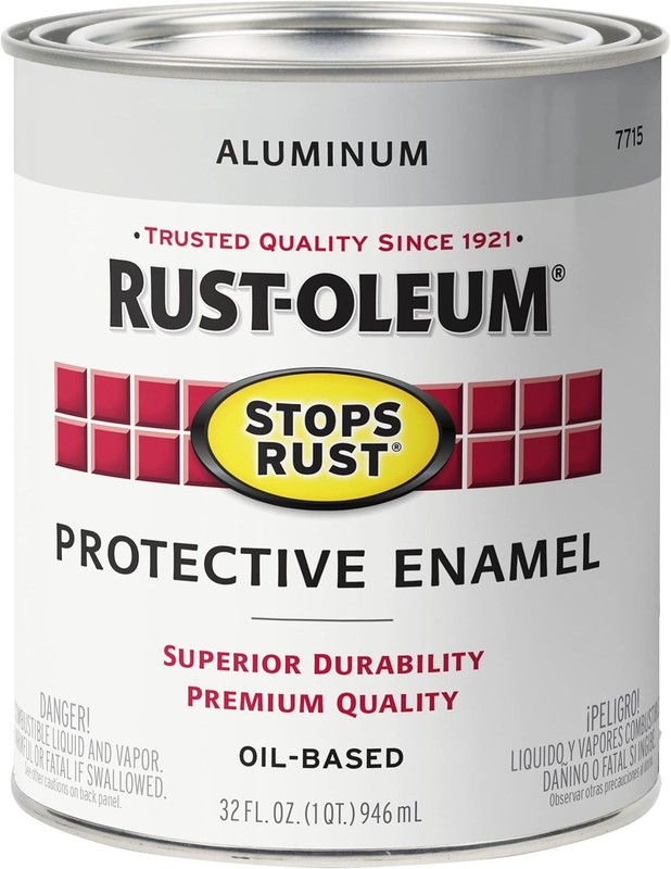 Rust-Oleum 7715502 Stops Rust Brush 32 Fl Oz (Pack of 1), Metallic Aluminum