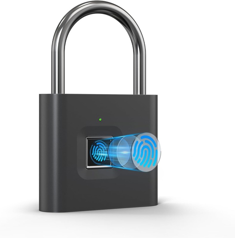 Compact Fingerprint Padlock: USB Rechargeable, Waterproof, Ideal for Outdoor Use