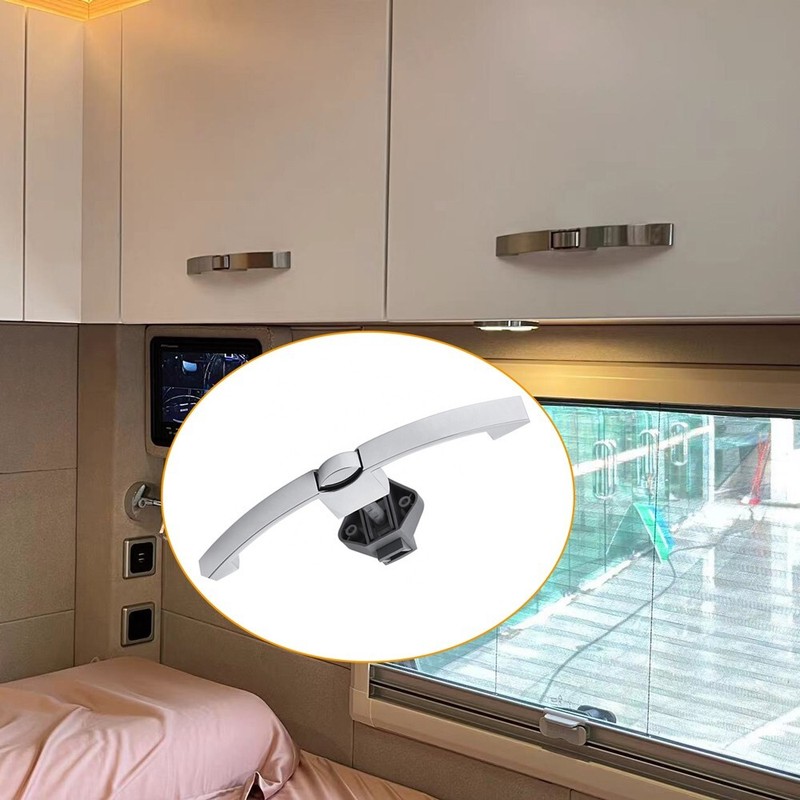 5 PCS Arc Push Button Pull Lock Handle For Caravan, RV, Cupboard Cabinet Drawer gallery