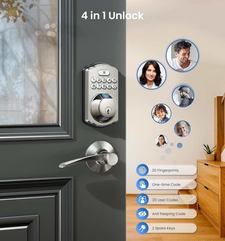 Smart Fingerprint Door Lock, Auto-Lock, Biometric Entry gallery