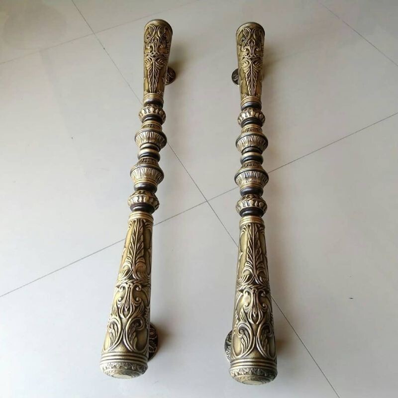 30" Inches Pair victorian Main Entry Brass door handle / Big Brass door pull gallery