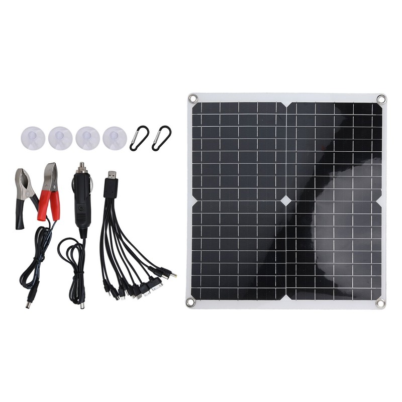 Solar Panel Solar Panel Kit Camping For Motorhomes 50W Black With Dual Usb Ports