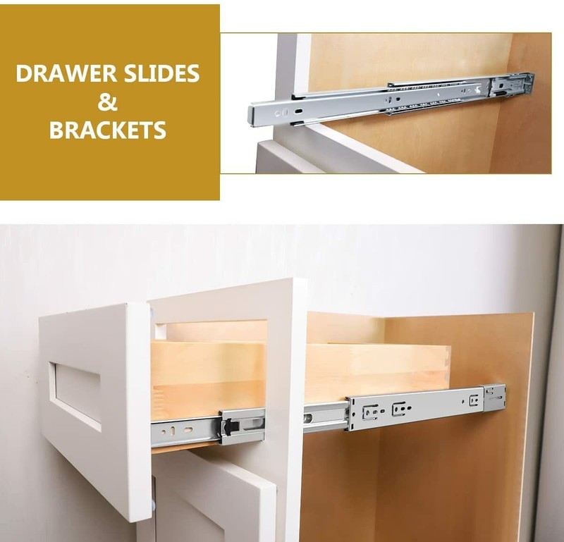 Probrico Soft Close Full Extension Drawer Slides Ball Bearing Side or Rear Mount gallery