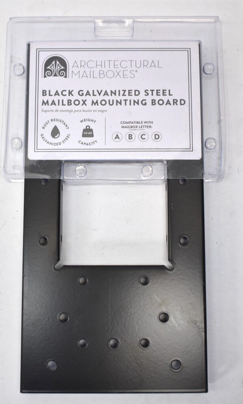 Architectural Mailboxes Black Galvanized Steel Mailbox Mounting Board 4″ x 4″