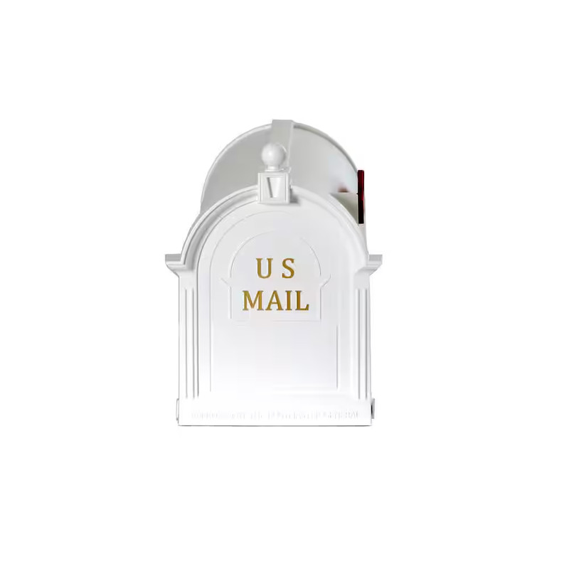 Mailbox Large Plastic Post Mount USPS Approved Outdoor Mailbox Rustproof Durable gallery