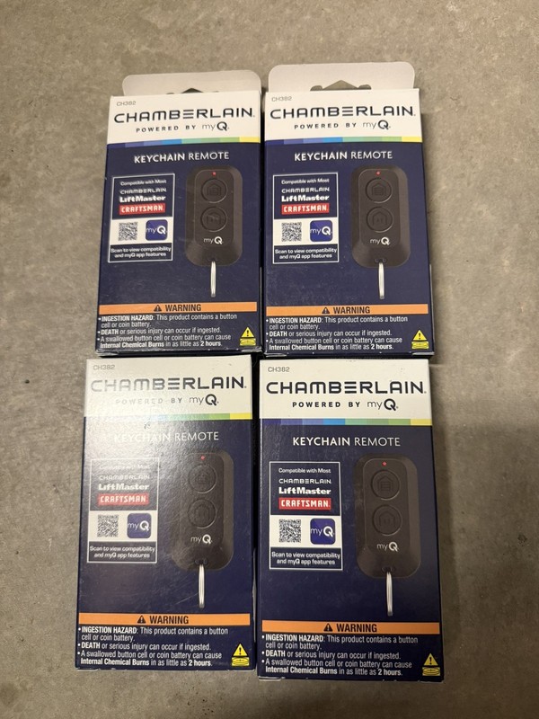 4 PC Chamberlain Garage Door Mini Keychain Remote Model CH382 6559