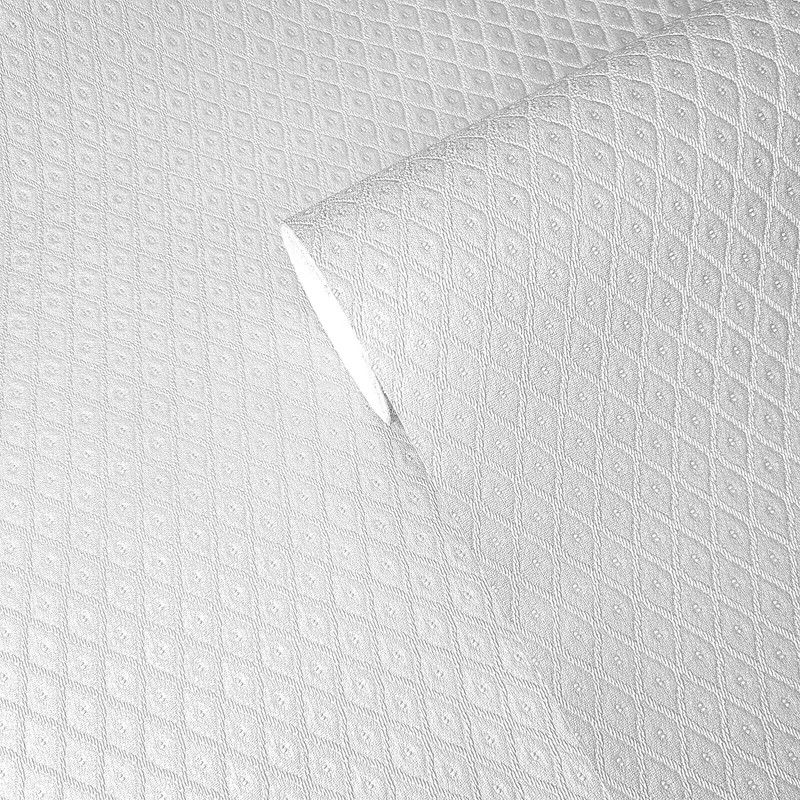 Embossed Off grayish white small diamonds textured lines Victorian Wallpaper 3D